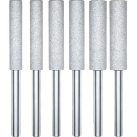 Lot de 6 Têtes de meulage revêtues de titane 4.0/4.8/5.5mm - argent- haute dureté et résistance à l'usure - pour chaînes essence et électrique (1/5)