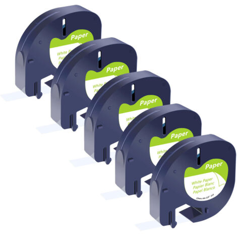Ruban étiquettes Dymo LetraTag - Rouleau d'étiquettes thermiques 12mm x 4m, compatible LT100H LT110T, blue