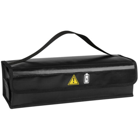 Sacoche anti-feu batterie vélo électrique - Housse ignifugée fibre de verre, étanche pour transport et charge, 41x14x13cm