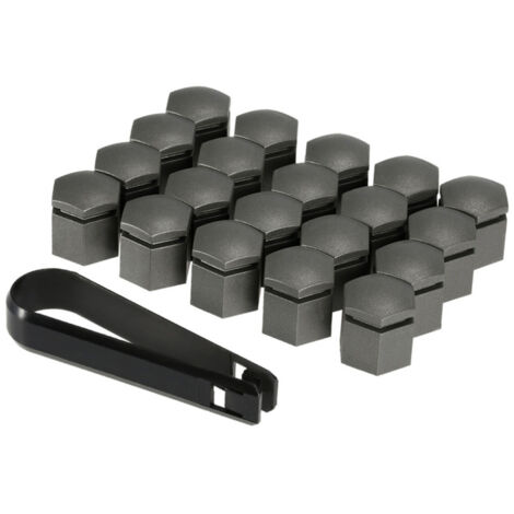 Caches-écrous de roue ABS - Lot de 20 capuchons 19 mm, protection anti-corrosion, outil de dépose inclus