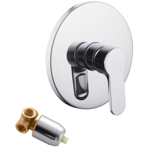Mitigeur de douche mural en cuivre - Valve mélangeuse 1/2 pouce, noyau céramique, eau chaude froide, 3 trous (1/5)