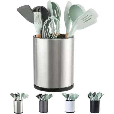 Étagère de rangement pour ustensiles de cuisine en acier inoxydable pivotante à 360 degrés (1/5)