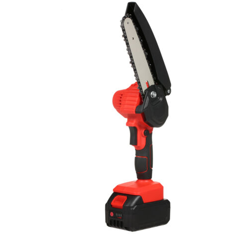Mini tronçonneuse 6 pouces, tronçonneuse électrique sans fil avec batterie haute capacité 3,0 Ah et chaînes, mini tronçonneuse légère avec verrouillage de sécurité et moteur puissant pour l'élagage de