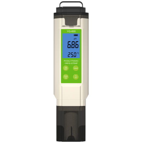 Testeur de sel 7 en 1 pour piscines, mesureur numérique de salinité, pH et ORP pour piscines d'eau salée, spas, jacuzzis, aquariums, moniteur de qualité de l'eau (chlorure de sodium)