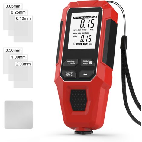 Jauge d'épaisseur de revêtement de peinture automobile, 0-2000 µm, sonde Fe et NFe pour la mesure des revêtements électrolytiques et métalliques