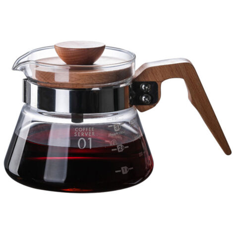 Carafe à café en verre de 400 ml – cafetière sans filtre, théière 2 en 1 pour eau chaude, café glacé, infusion à froid (1/5)