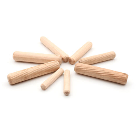Lot de 100 tourillons cannelés en bois pour meubles et armoires – chevilles d'assemblage 8-10 mm pour ébénisterie, étagères, bricolage et réparation