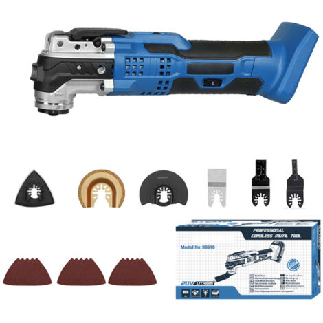 Kit d'outils oscillants sans fil 20 V – 5000-19000 osc/min, angle 4°, 6 vitesses, batterie incluse, 22 accessoires + 3 pièces (1/5)