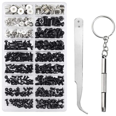 Kit de vis GANMEI 355 pièces M2 M2.5 pour ordinateur, vis pour disque dur M.2 SSD, vis universelles pour réparation d'ordinateurs portables (1/5)