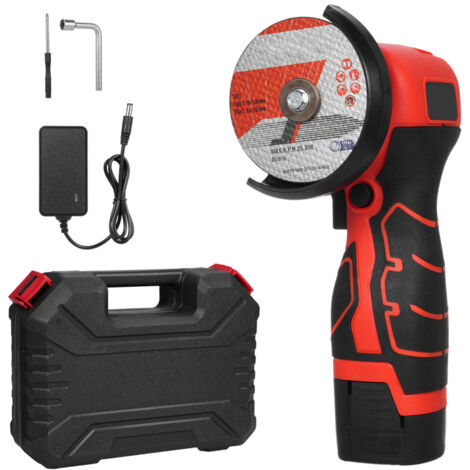 Meuleuse d'angle sans fil 7000 tr/min, mini-meuleuse électrique avec batterie 16,8 V 2000 mAh et disque à meuler pour la découpe de briques, bois, pierre et acier polis (1/5)