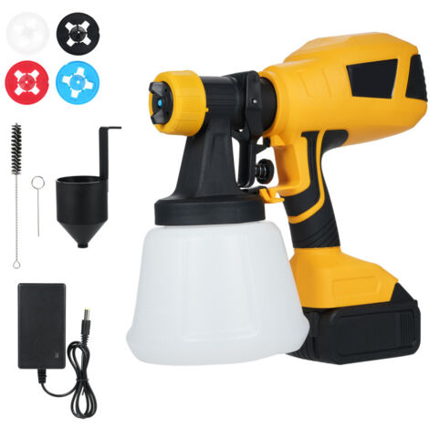 Pistolet à peinture sans fil 20 V – batterie 3,0 Ah, 4 buses, 3 modes, réservoir 1200 ml détachable, pour peinture maison (1/5)