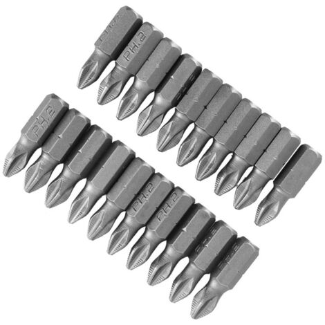 Jeu de 20 embouts de tournevis électriques antidérapants en acier S2, cruciformes magnétiques PH2 x 25 mm (1/5)
