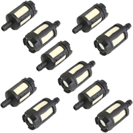 Lot de 10 filtres à carburant pour débroussailleuses et tronçonneuses, pour conduite de carburant de 3,2 mm de diamètre intérieur, 12,7 mm de diamètre extérieur et 31,8 mm de longueur. (1/5)