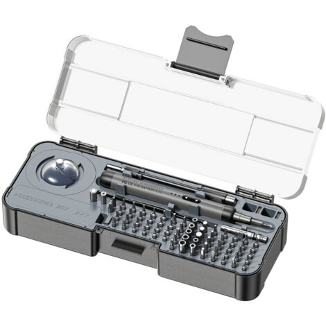Tournevis électrique multifonction sans fil – rechargeable Type-C, 68 embouts de précision, pour réparation téléphone, ordinateur, montre, drone (1/5)