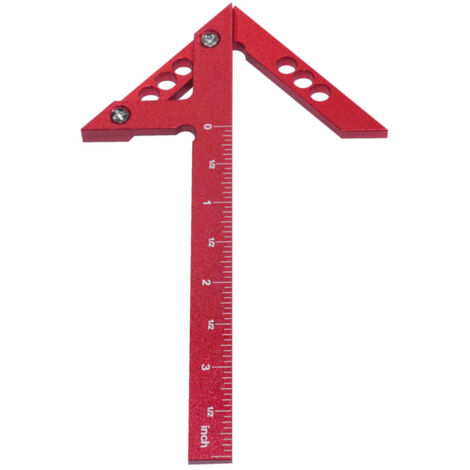 Règle de traçage à ligne verticale centrale, jauge d'angle à 45°, gabarit de cercle, en alliage d'aluminium, pour le travail du bois, accessoire de menuisier