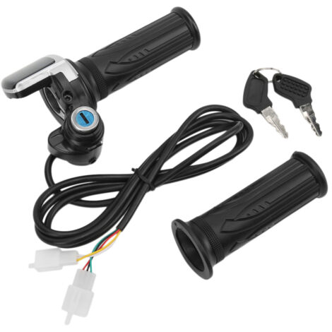 Poignée d'accélérateur tournante pour vélo électrique, verrouillage à clé, indicateur LED pour moto et scooter 48 V (1/5)