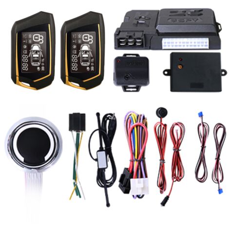Alarme antivol voiture – Démarrage à distance – Entrée sans clé PKE – Bluetooth – Verrouillage centralisé – 2 télécommandes (1/5)