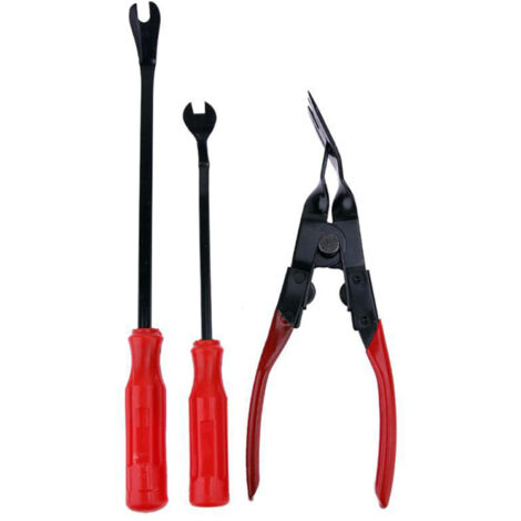 Kit de 3 outils pour la réparation automobile : pince à clips et extracteur de fixations pour garnitures de portières, rivets et boucles. (1/5)
