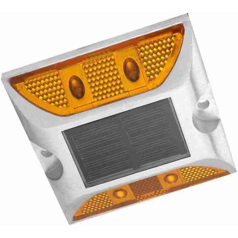 Borne lumineuse extérieure en aluminium moulé, alimentée à l'énergie solaire, pour allée ou chemin.