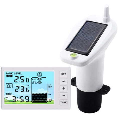 Moniteur de niveau d'eau ultrasonique sans fil pour réservoir, alarme de niveau haut/bas, capteur de niveau d'eau à énergie solaire, indicateur de niveau d'eau, étanche IP65