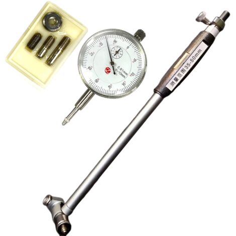 Comparateur d'alésage à cadran 35-50 mm, échelle de 0,01 mm, outil de mesure de précision pour moteurs et cylindres.