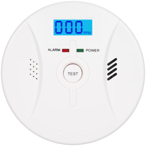 Détecteur de monoxyde de carbone et de fumée 2 en 1, alarme incendie et monoxyde de carbone pour la maison et la cuisine, écran LED.