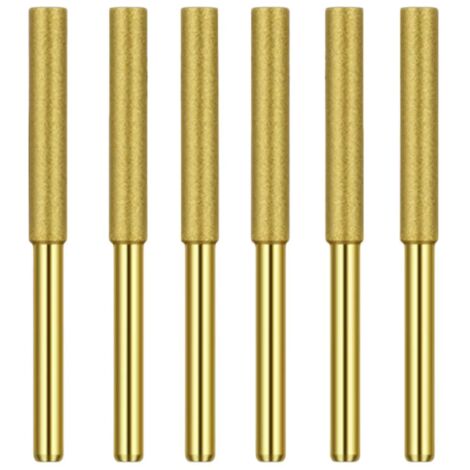 Meules à aiguiser pour tronçonneuses, scies à huile et limes – 5,5 pouces, revêtement titane, finition or, jeu de 6 pièces (1/5)
