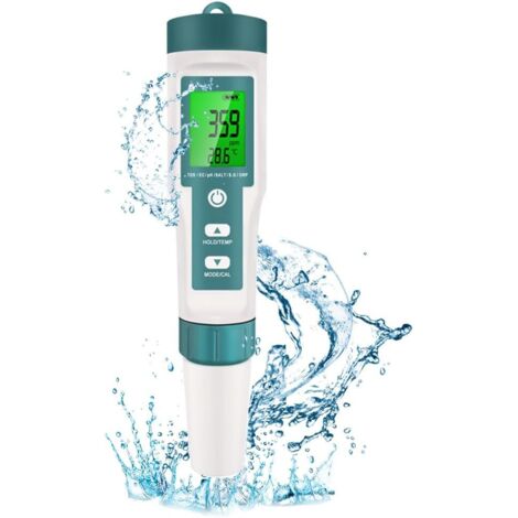 Testeur de qualité de l'eau numérique multifonctionnel 7 en 1 Stylo de test de qualité de l'eau portable de haute précision Outil de mesure de la qualité de l'eau Mesure du pH/TDS/EC/Salinité/ORP/SG/ (1/5)