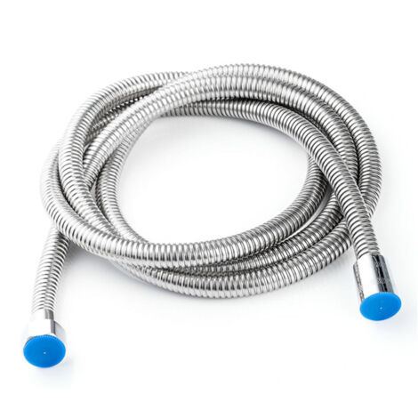 Tuyau de douche flexible en acier inoxydable de 2 m de long avec raccord de 1/2 pouce pour pommeau de douche à main de salle de bain. (1/5)