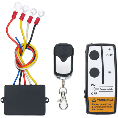 Kit de télécommande universelle sans fil pour treuil 12 V CC, portée de 15 m (50 pi), 2 télécommandes avec voyant lumineux, pour camion, Jeep, VTT et SUV. (1/5)