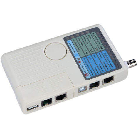 Testeur de réseau RJ45, RJ11, USB, BNC – Détecteur de câbles LAN – Pour électricien et technicien informatique