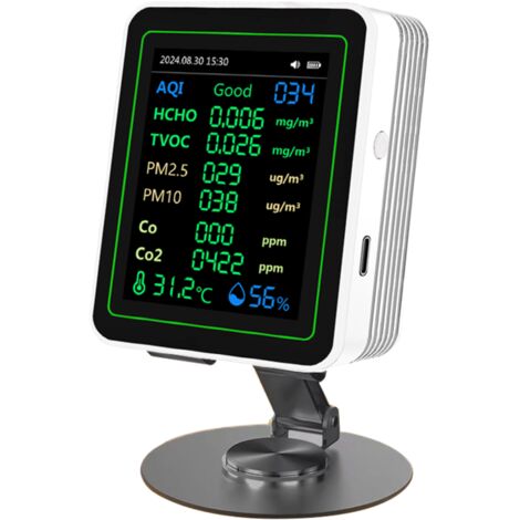 Capteur de CO ZN-MT14 12 en 1, compteur de HCHO, moniteur de CO2, PM2.5, courbe de détection de l'IQA du CO2
