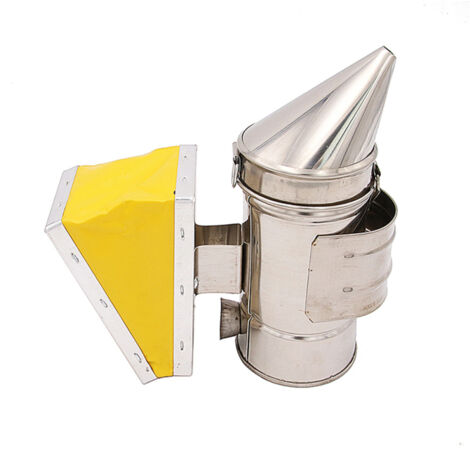 Fumoir à ruche pour apiculteur, chambre de chauffe en acier inoxydable, soufflet jaune, équipement apicole.