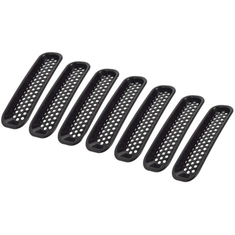 7 pièces de grilles de protection décoratives circulaires pour calandre avant, compatibles avec Jeep Wrangler JK 2 portes, Unlimited, 4 portes, Sports, Sahara, Freedom et Rubicon (2007-2018).