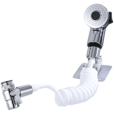 Lot de 4 pièces pour robinets de douche avec séparateur d'eau réglable, raccords externes, connecteur d'évier, robinet de lavabo et douche. (1/5)