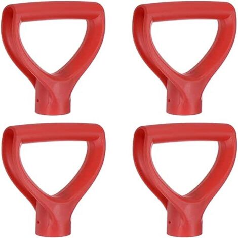 Manche de pelle en plastique en forme de D, quatre pièces (diamètre intérieur 34,5 mm, rouge) - pelle à neige, herse, protection des mains, accessoires de jardinage (1/5)