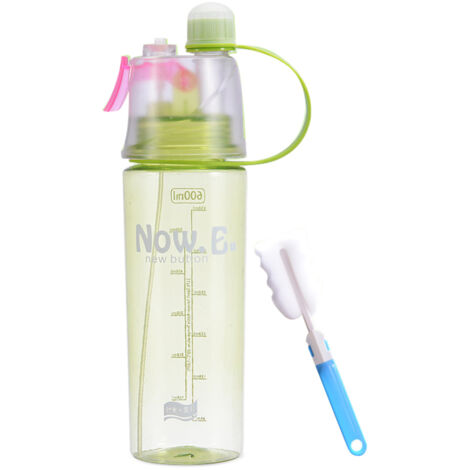 Bouteille d'eau isotherme Mist'N Sip Sans BPA, fonction brumisation et hydratation 2 en 1, bouchon à tirer anti-fuite : 590 ml