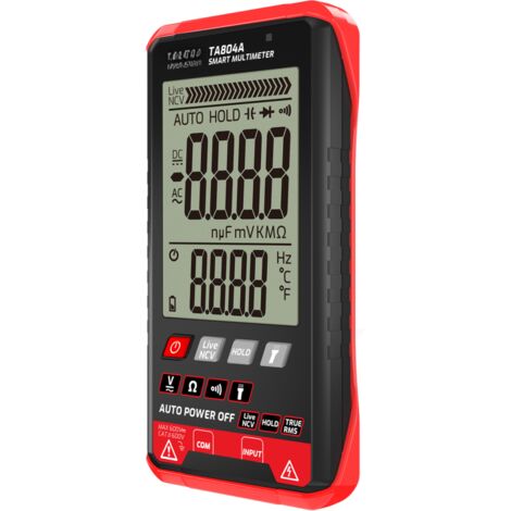 Multimètre numérique professionnel TASI TA804A, testeur automobile, multimètre True RMS ultra-fin et intelligent, mesure de tension ohmique, NCV et voltmètre.