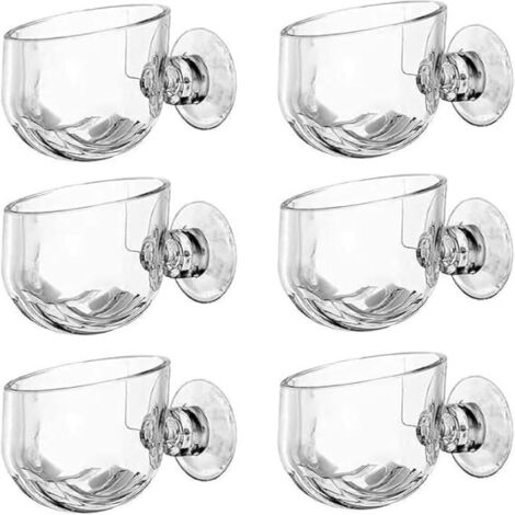 Ensemble transparent de six pièces avec trou pour plantes d'aquarium, pot à ventouse pour plantes aquatiques (1/5)