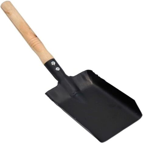 Pelle à cendres manche bois – Pour cheminée, poêle, barbecue, jardin – Large et profonde – Noire – 38x9,5 cm ou 45x21,8 cm (1/5)