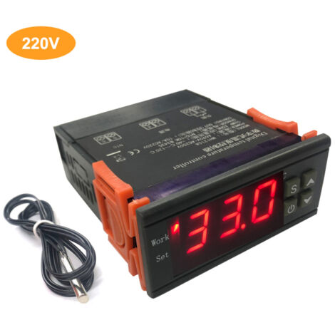 Contrôleur de température numérique intelligent MH-1210A, thermostat de régulation de température haute précision avec capteur NTC pour congélateur, réfrigérateur et écloserie. (1/5)