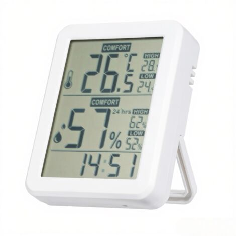 Mini hygromètre thermomètre numérique – Capteur intérieur – Avec support et trou – Pour maison, serre, jardin, cave, placard