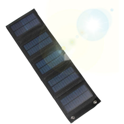 Chargeur solaire pliable 7,5W 5V USB – Panneau solaire portable étanche – Pour téléphone, tablette, ordinateur – Camping, randonnée, voyage