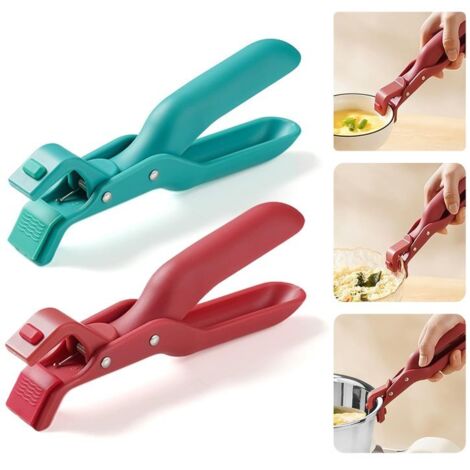Pince anti-brûlure pour bols, pince multifonction en silicone antidérapante et isolante thermique, pince pour friteuse à air chaud, bols, casseroles et assiettes (2 pièces) (1/5)