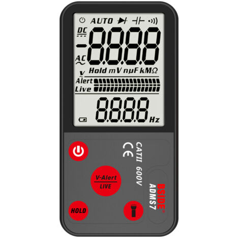 Multimètre numérique BSIDE ADMS7 True RMS professionnel ultra-fin à grand écran, testeur de tension 6000 points, NCV, résistance, fréquence et continuité (1/5)
