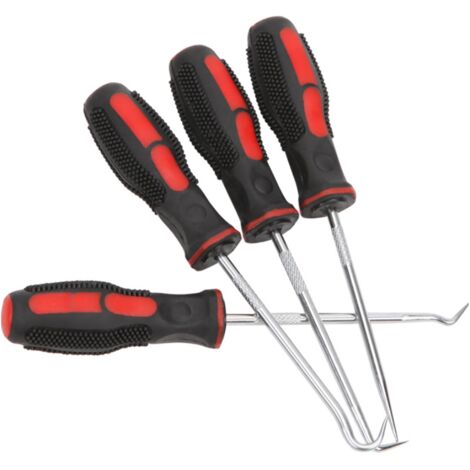 Ensemble de 4 crochets métalliques pour joints d'huile, outil de démontage de joints toriques en caoutchouc, tournevis pour voiture et loisirs créatifs (1/5)