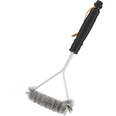 Brosse de nettoyage pour barbecue à 3 faces avec anneau de suspension, compatible avec les barbecues à gaz, à charbon et en porcelaine. (1/5)
