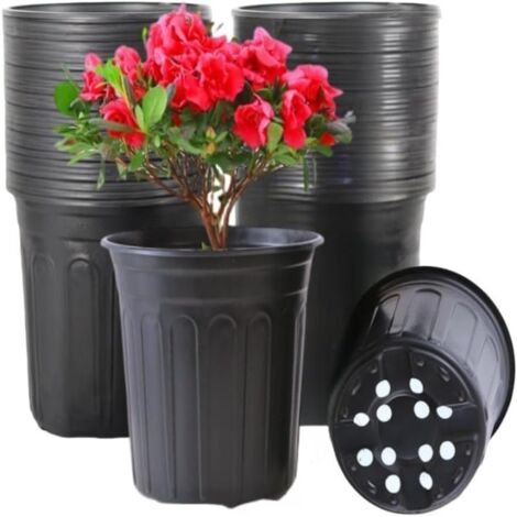 Lot de 50 Pots de Pépinière 3,8L, Pots en Plastique Réutilisables pour Semis et Rempotage, Jardinage Intérieur et Extérieur (1/5)