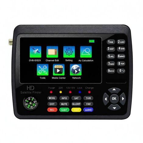 iBRAVEBOX V10 Finder Max HD Détecteur de signal TV satellite DVB-S/S2/S2X, appareil de mesure de signal numérique portable, H.265, écran LCD 4,3 pouces pour le réglage de l'antenne parabolique (1/5)