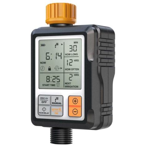 Minuteur d'arrosage automatique pour jardin, avec temporisateur de tuyau d'arrosage, sécurité enfant, étanchéité IP65 et grand écran LCD. (1/5)